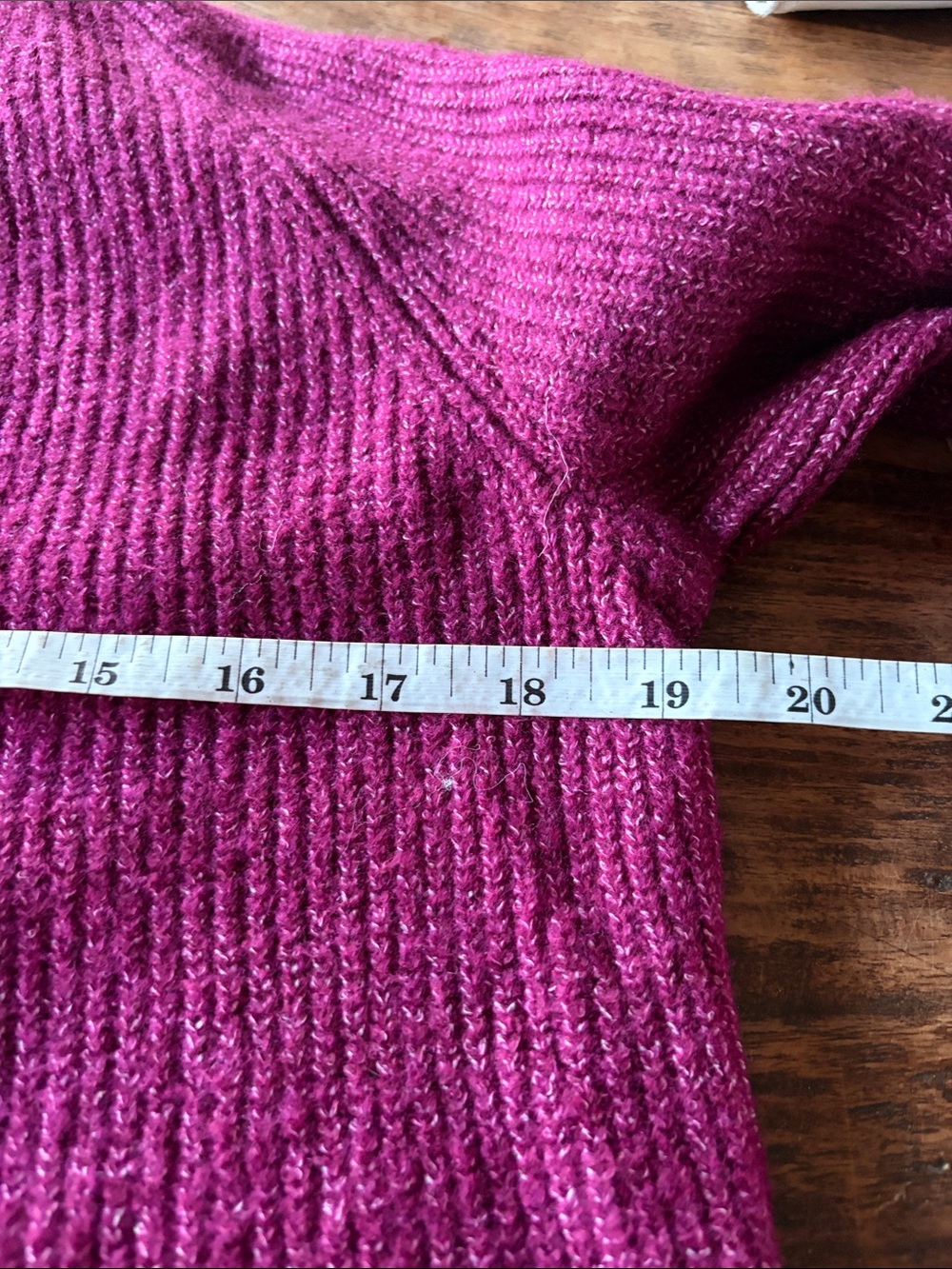Pure Jill V-Neck Sweater Tunic Longline Knit Magenta Size XS P Relaxed Fit - Picture 5 of 6